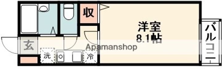 大阪府箕面市小野原東4丁目の賃貸アパートの間取り