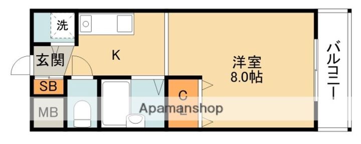 大阪府箕面市小野原東1丁目の賃貸マンションの間取り
