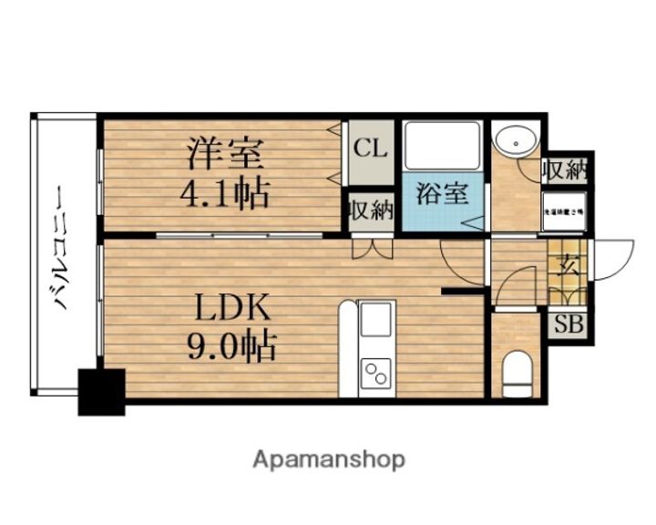 大阪府大阪市中央区内淡路町1丁目の賃貸マンションの間取り