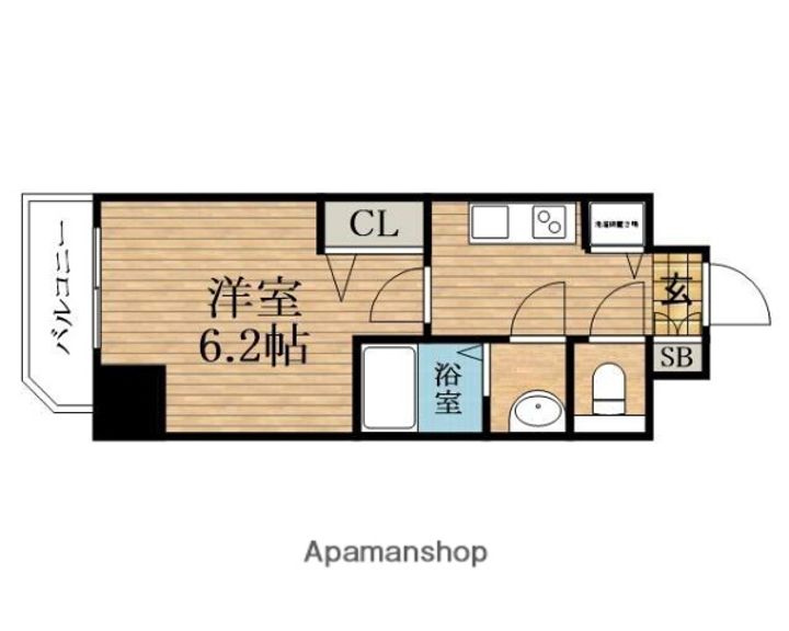 大阪府大阪市中央区南船場1丁目(マンション)の賃貸物件の間取り
