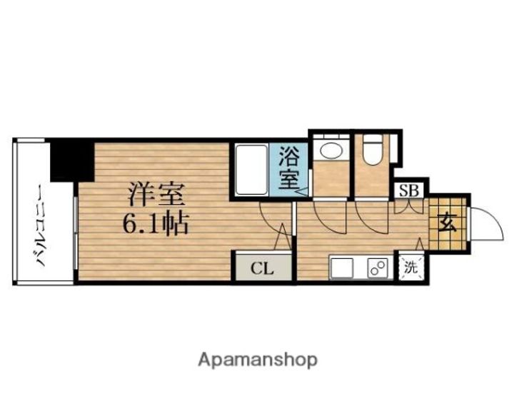 大阪府大阪市中央区瓦屋町1丁目の賃貸マンションの間取り