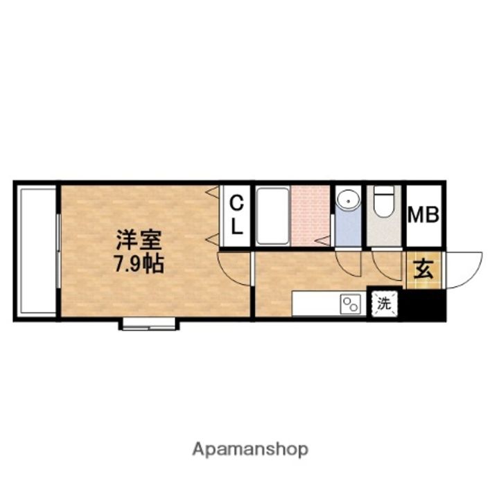 大阪府大阪市中央区南久宝寺町2丁目の賃貸マンションの間取り