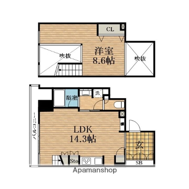大阪府大阪市中央区平野町3丁目(マンション)の賃貸物件の間取り