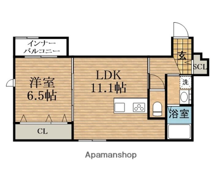 大阪府大阪市中央区上本町西2丁目の賃貸マンションの間取り