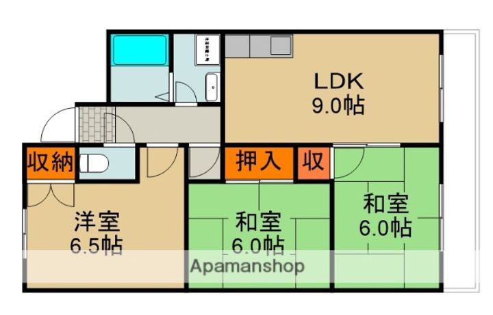 大阪府門真市島頭3丁目の賃貸マンションの間取り