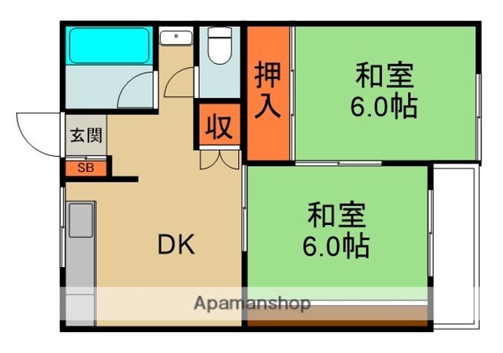 大阪府門真市城垣町の賃貸マンションの間取り