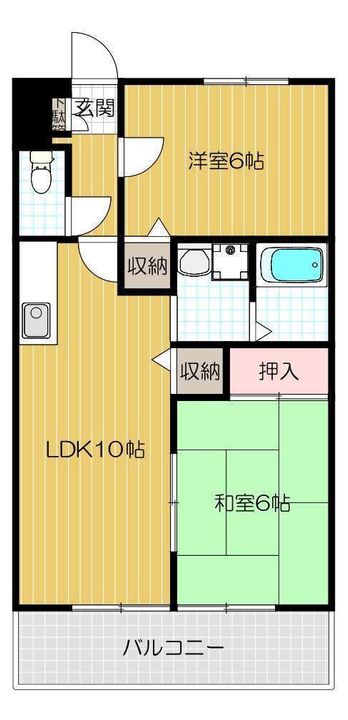 LA FENICE KOKITA102号室の間取り