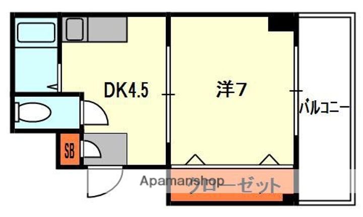大阪府守口市滝井西町2丁目の賃貸マンションの間取り