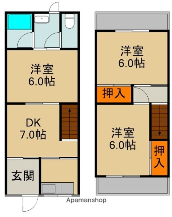 大阪府門真市舟田町(一戸建)の賃貸物件の間取り