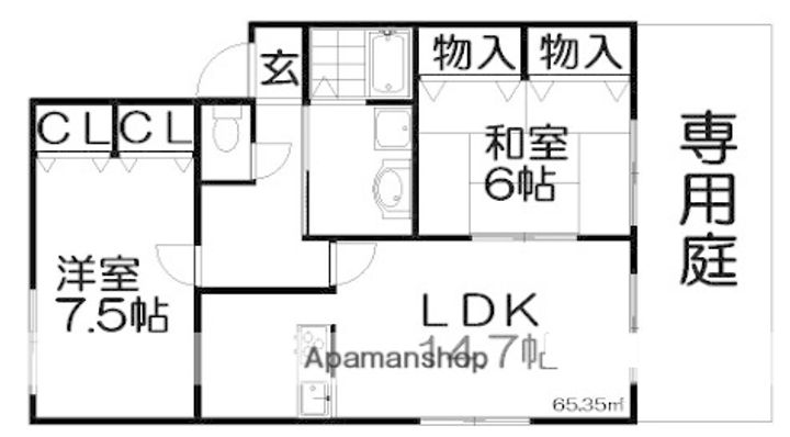 大阪府枚方市菊丘町の賃貸アパートの間取り