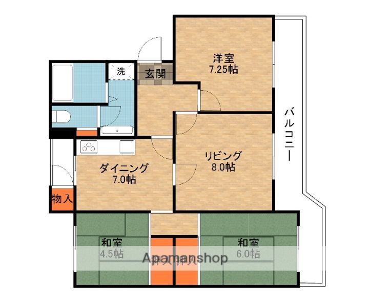 大阪府枚方市藤阪西町の賃貸マンションの間取り
