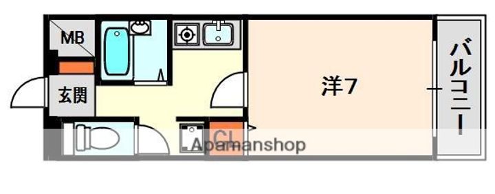 大阪府枚方市南楠葉1丁目の賃貸マンションの間取り