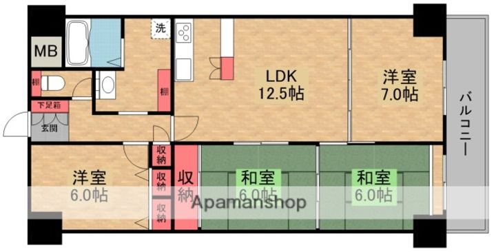 朝日プラザ香里菊ヶ丘の間取り