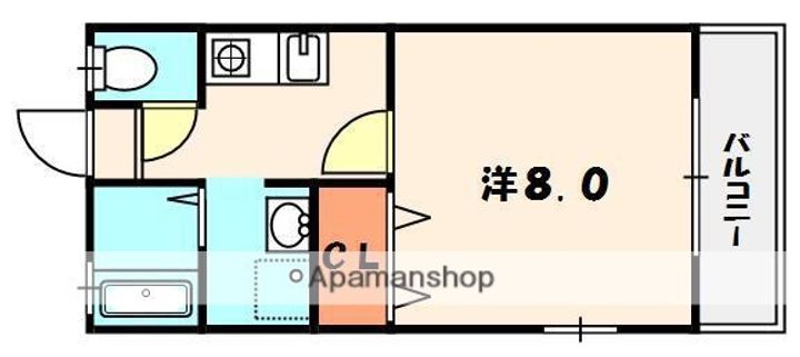 大阪府枚方市北山1丁目の賃貸アパートの間取り