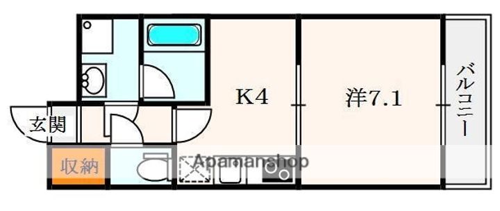大阪府枚方市桜町の賃貸マンションの間取り