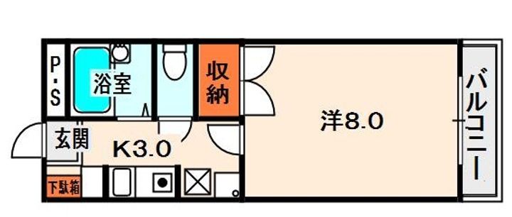 大阪府枚方市長尾家具町4丁目の賃貸マンションの間取り