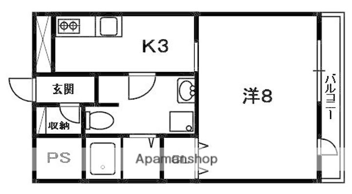 大阪府寝屋川市香里新町の賃貸マンションの間取り