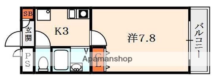 大阪府枚方市牧野阪3丁目の賃貸マンションの間取り