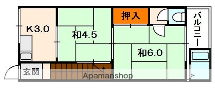 大阪府枚方市牧野本町1丁目の賃貸アパートの間取り