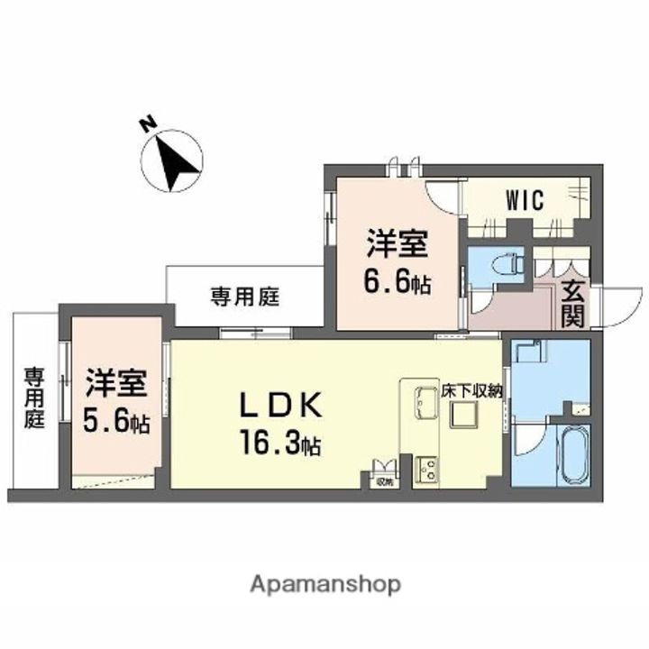 大阪府枚方市岡東町の賃貸マンションの間取り