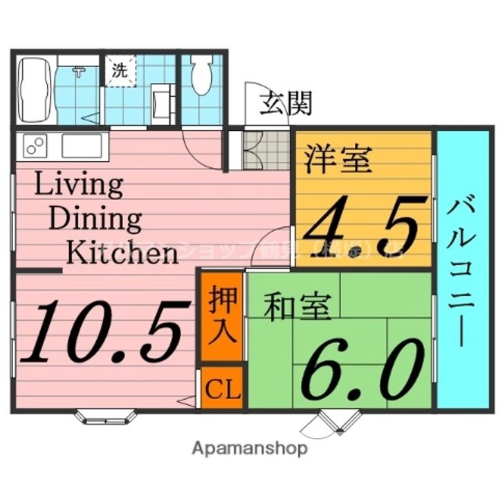 大阪府東大阪市森河内西1丁目の賃貸アパートの間取り