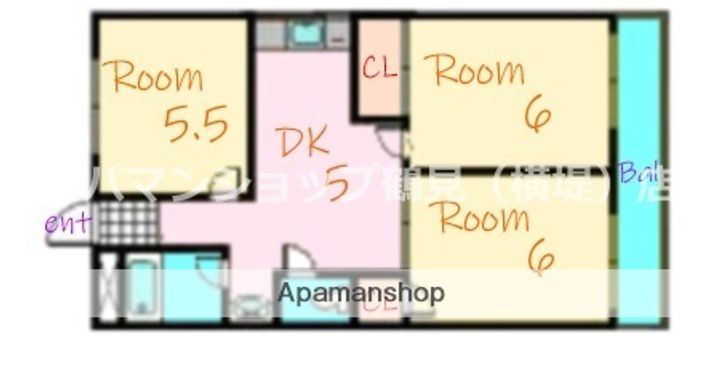 大阪府東大阪市新庄1丁目の賃貸マンションの間取り
