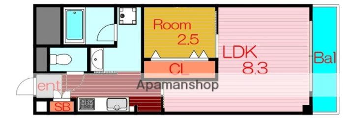 大阪府東大阪市荒本北2丁目の賃貸マンションの間取り