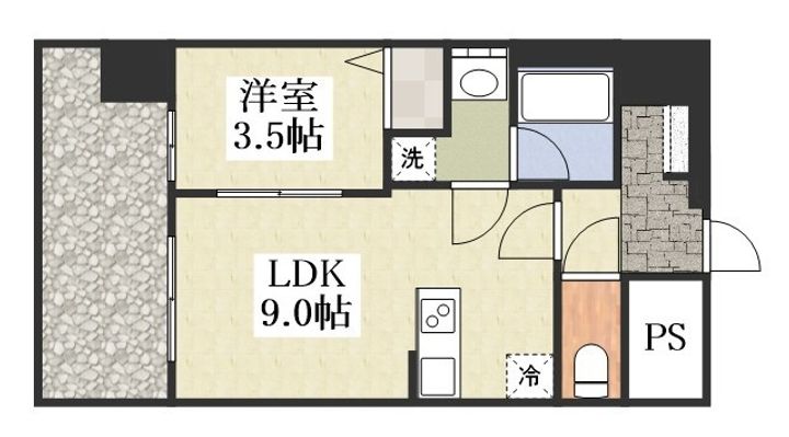 エル・セレーノ新大阪北402の間取り