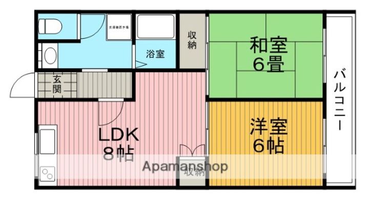 大阪府池田市石橋3丁目の賃貸マンションの間取り
