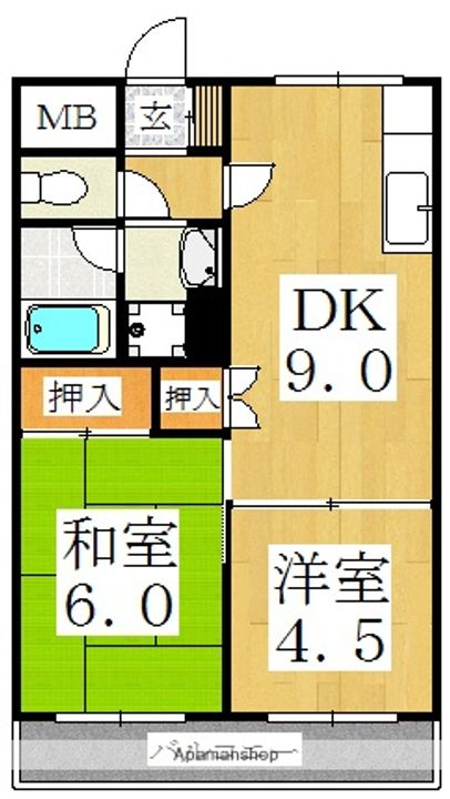 シャトーオキタの間取り
