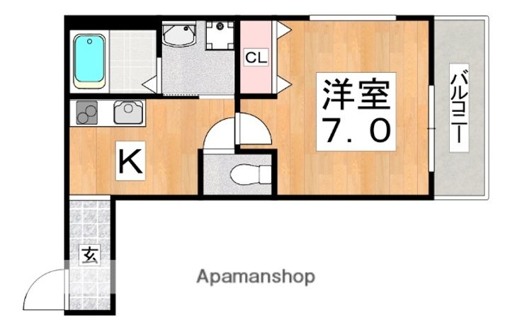 大阪府大阪市生野区桃谷2丁目の賃貸アパートの間取り