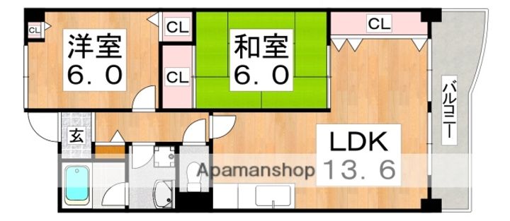 パークシャトー 平野白鷺の間取り