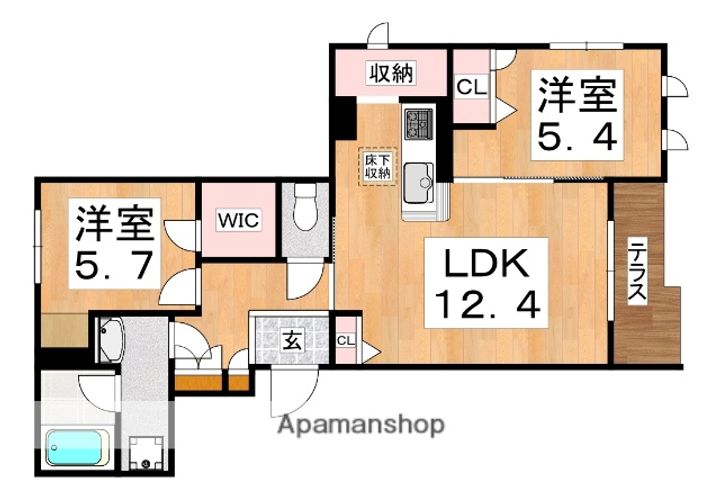シャーメゾン ベルパ—ジュ長居西の間取り
