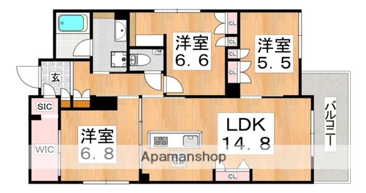 シャーメゾン北田辺の間取り