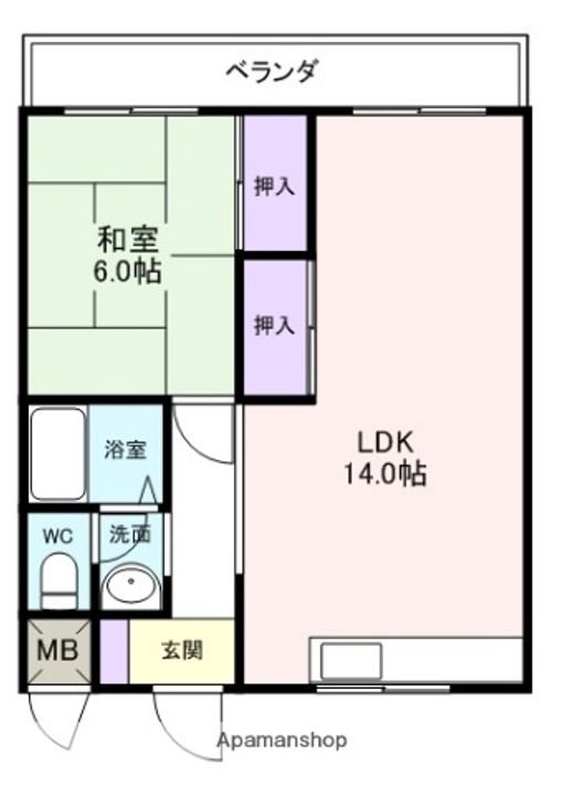 グリーンハイツ根来302の間取り