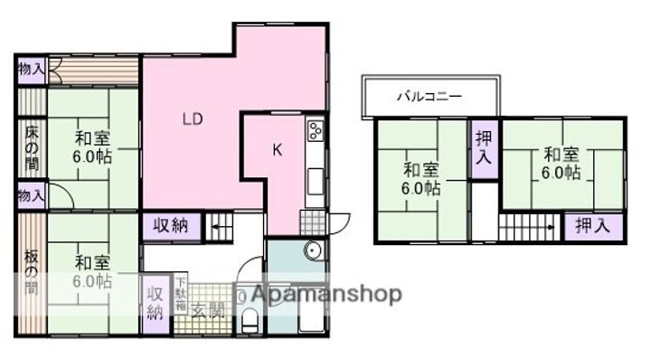 大阪府泉南郡岬町深日(一戸建)の賃貸物件の間取り