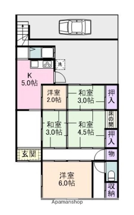大阪府泉南郡岬町多奈川谷川(一戸建)の賃貸物件の間取り