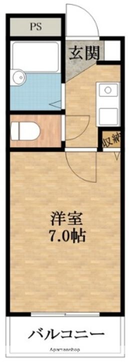 大阪府貝塚市海塚1丁目の賃貸マンションの間取り