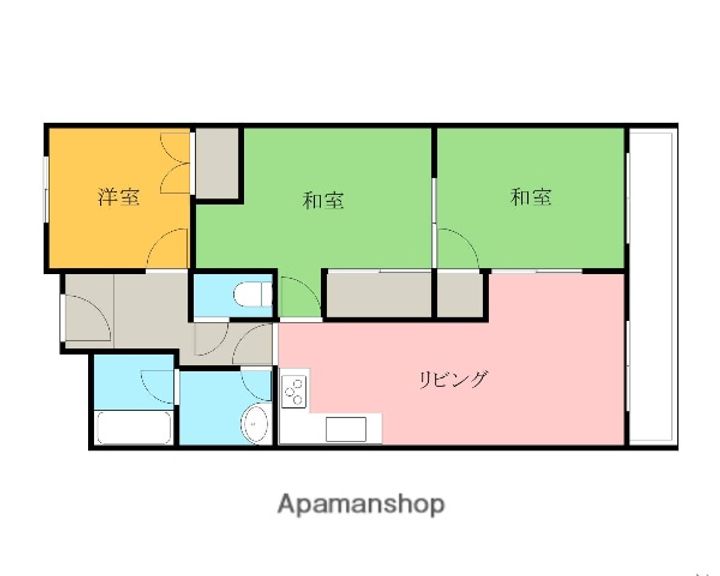 大阪府岸和田市上町の賃貸マンションの間取り