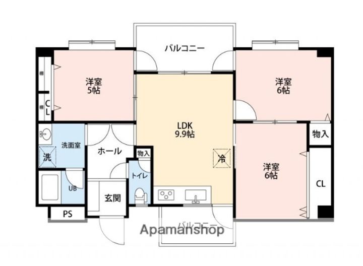 大阪府堺市北区百舌鳥本町1丁の賃貸マンションの間取り