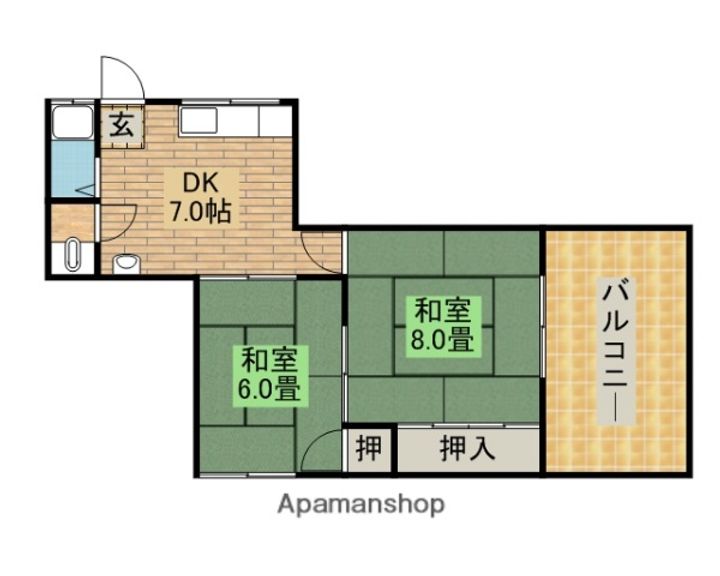 第2三国ヶ丘コーポ4Hの間取り