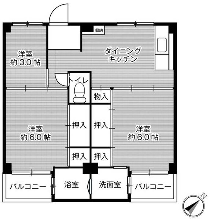 ビレッジハウス葛ノ葉1号棟0105の間取り