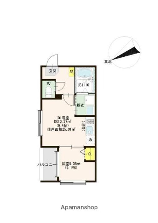 大阪府大阪市生野区中川東2丁目の賃貸アパートの間取り
