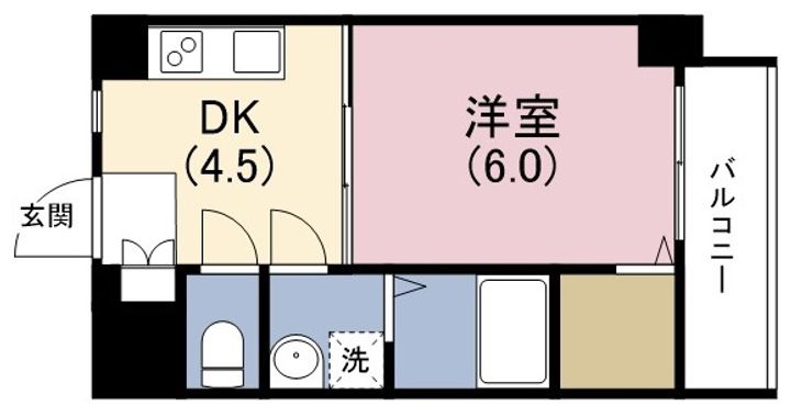 大阪府大阪市此花区伝法3丁目の賃貸マンションの間取り