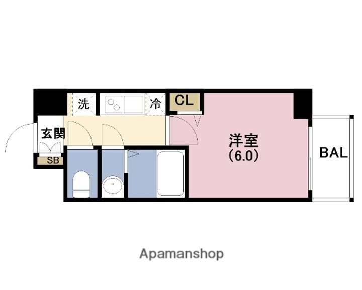 兵庫県尼崎市建家町の賃貸マンションの間取り
