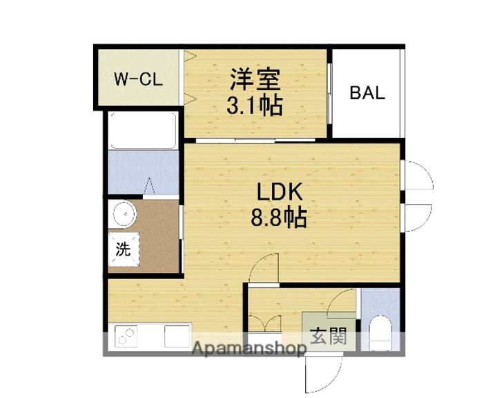 大阪府大阪市此花区伝法5丁目の賃貸アパートの間取り