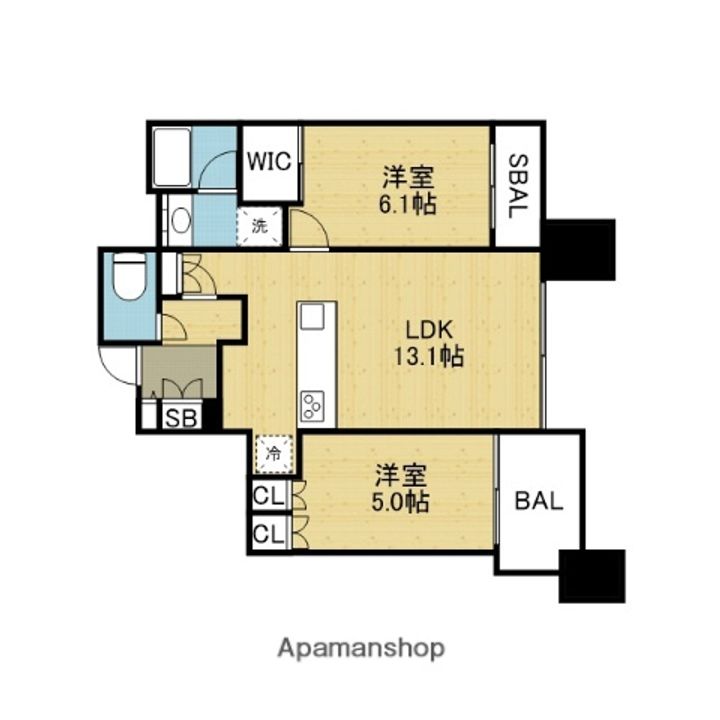 シティタワー大阪本町4007の間取り
