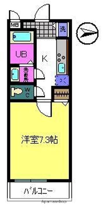 大阪府大阪市平野区平野本町1丁目の賃貸アパート0201の間取り