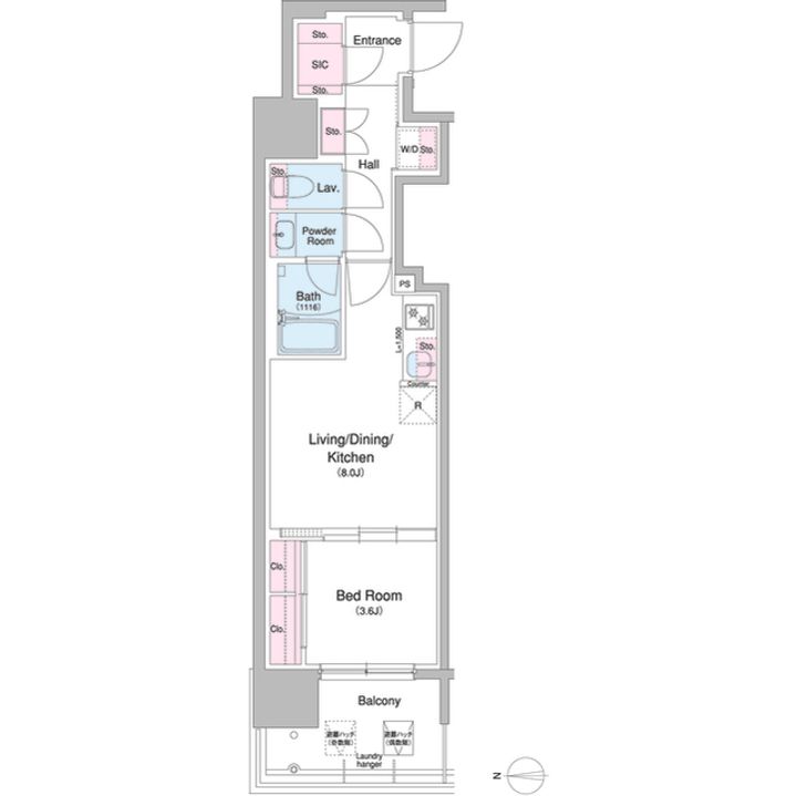 BPRレジデンス大阪本町Q0604の間取り