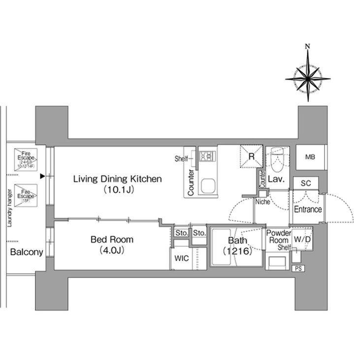 コンフォリア・リヴ北浜淡路町0703の間取り